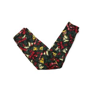 OS LuLaRoe Holiday Leggings NEW Christmas Holly Berries and Bells One Size 2-10